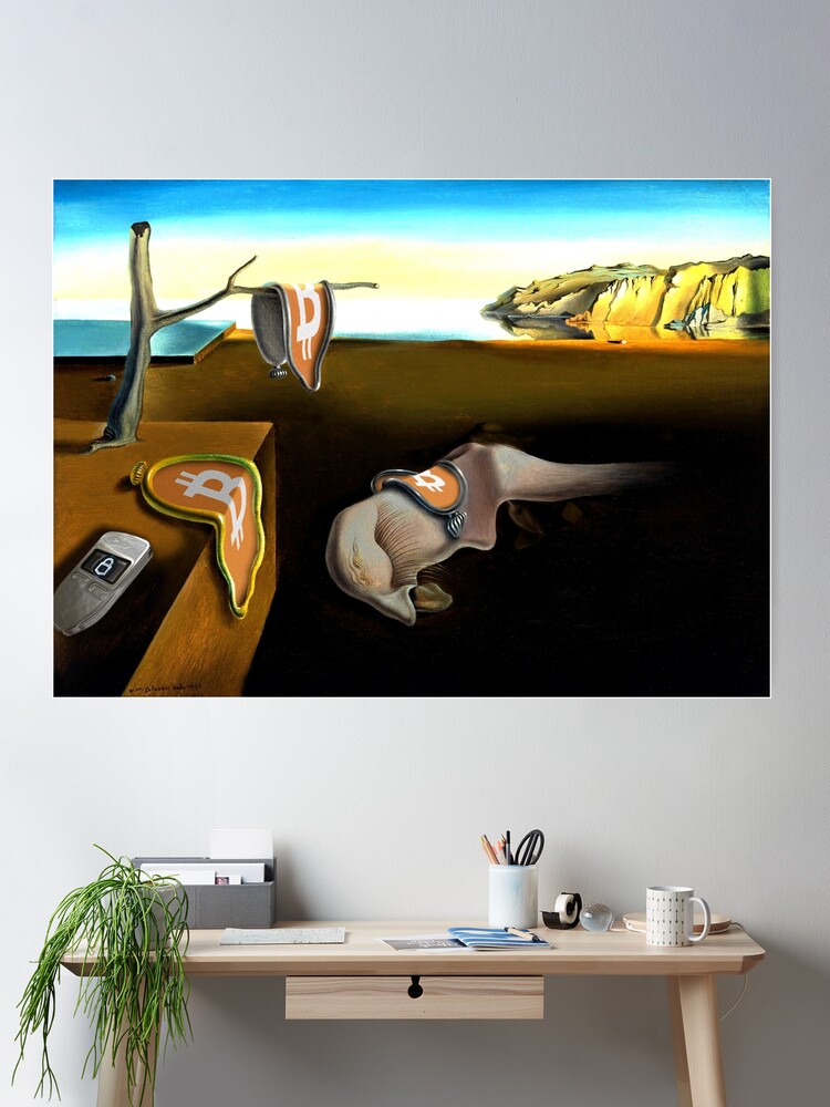 Thumbnail 1 of 3, Poster, Melting Bitcoin designed and sold by Phneepers.