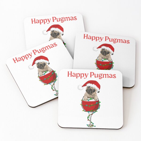 Item preview, Happy Pugmass. Festive Pug. Christmas Pugs. Pug and Kisses this christmas. designed and sold by Doggymadness.