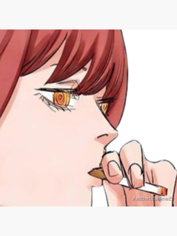 Makima Smoking Manga Chainsaw Man Pin For Sale By Aestheticanime Redbubble