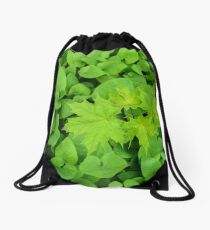 Green leaves Drawstring Bag