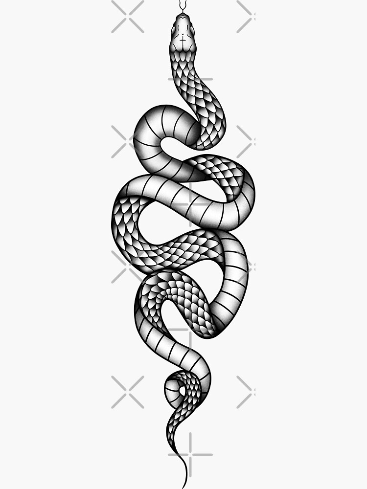 "SLITHER VIPER - SNAKE - B&W" Sticker For Sale By Hugoncalves | Redbubble