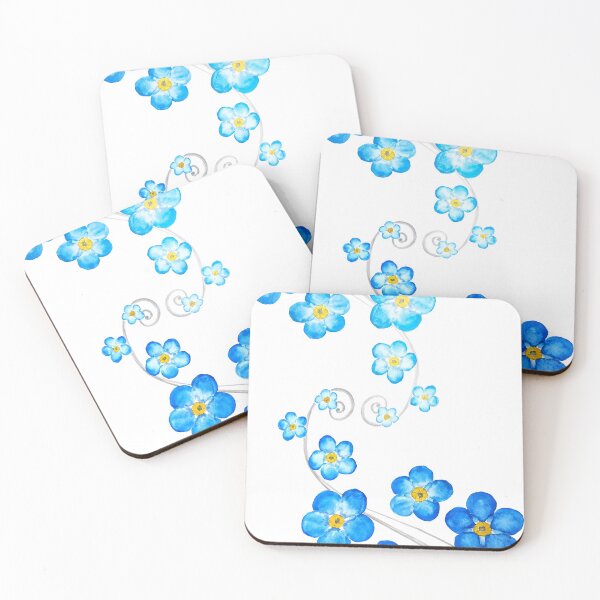 Item preview, blue forget me not watercolor 2017 designed and sold by ColorandColor.