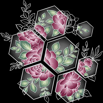 Artwork thumbnail, Geometric Roses by Paula Helit