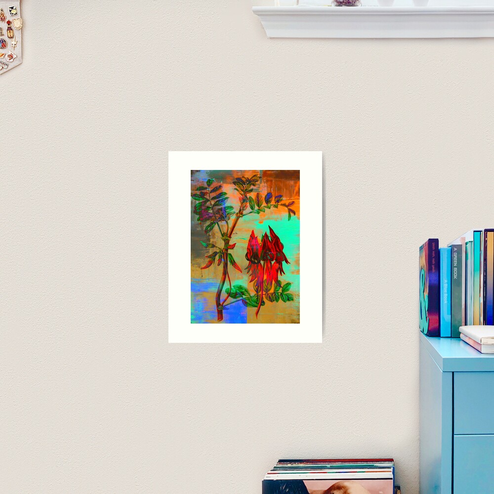 Botanical Print-Sturt Pea-Australia's Wildflower Art Print