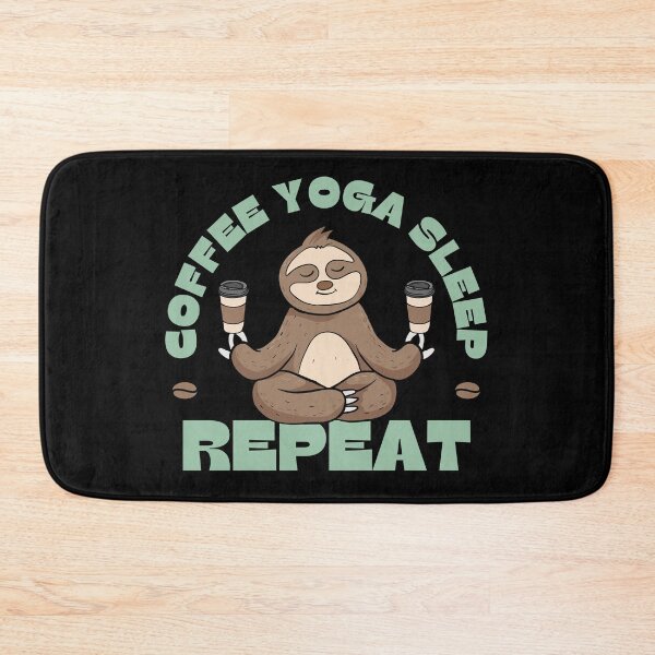 Item preview, Coffee yoga sleep repeat funny yoga sloth designed and sold by reka88.