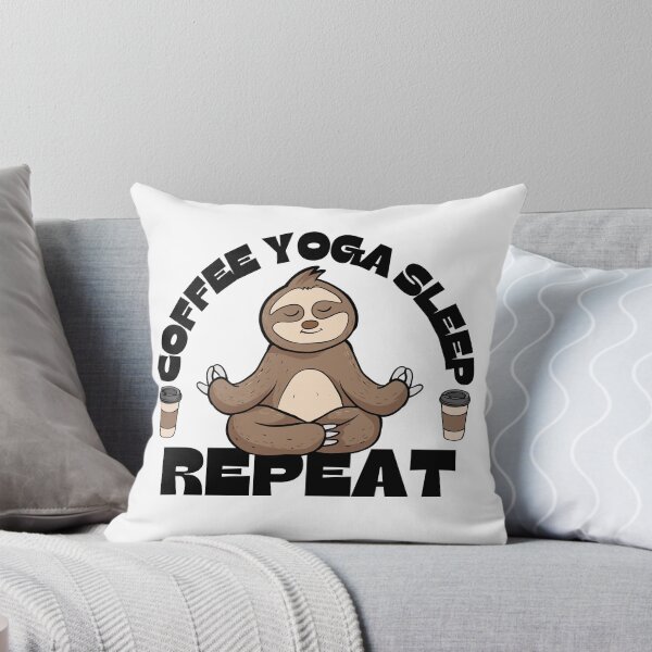 Item preview, Coffee yoga sleep repeat funny yoga sloth designed and sold by reka88.