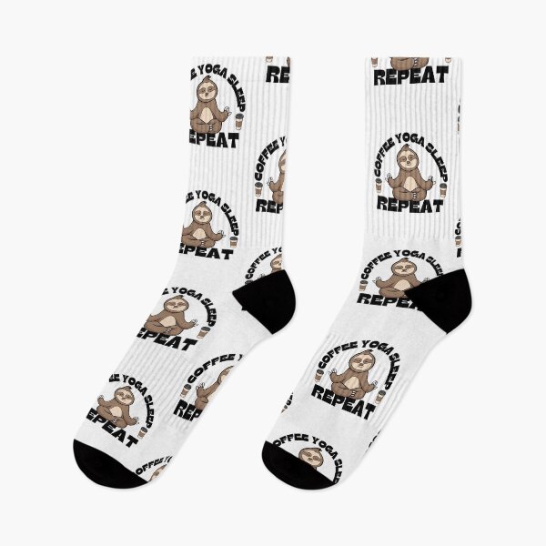 Item preview, Coffee yoga sleep repeat funny yoga sloth designed and sold by reka88.