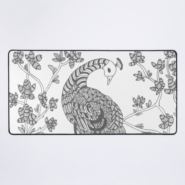 Item preview, Black & white mandala peacock with its beautiful feathers designed and sold by Arteartz.
