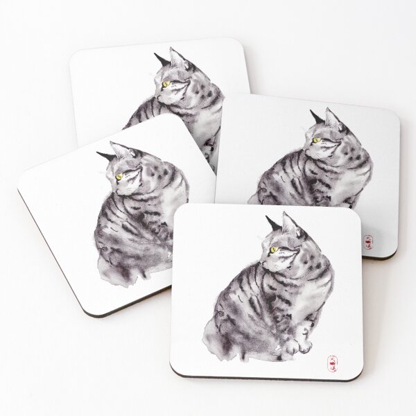 Item preview, Watercolor Cat Illustration in Zen style designed and sold by ArtProvocation.