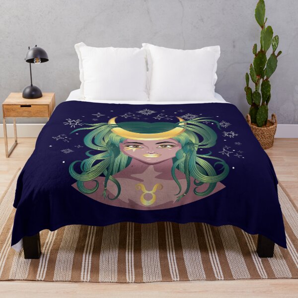 Item preview, Taurus girl with crescent moon crown designed and sold by AnnArtshock.