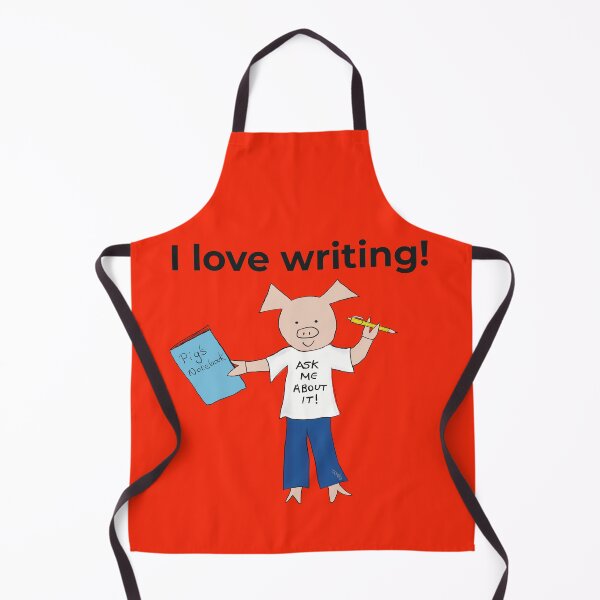 Item preview, I love writing! Left handed writer. Introverts in orange, writing designed and sold by PiggingJapan.