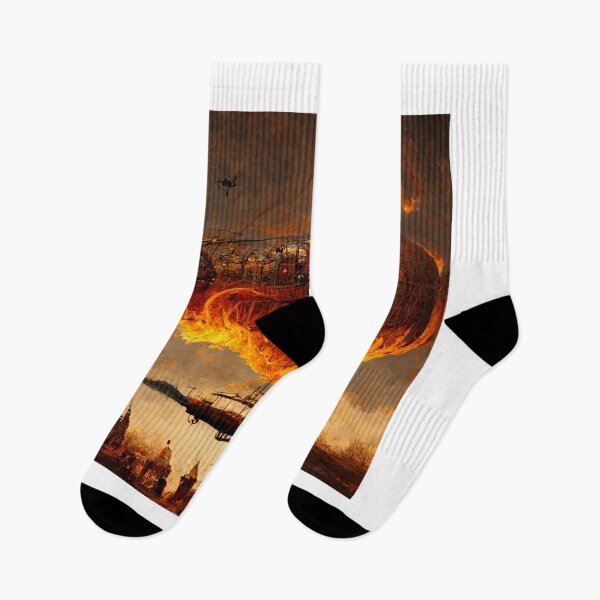 Item preview, Zeppelin on fire designed and sold by AltRealityStore.