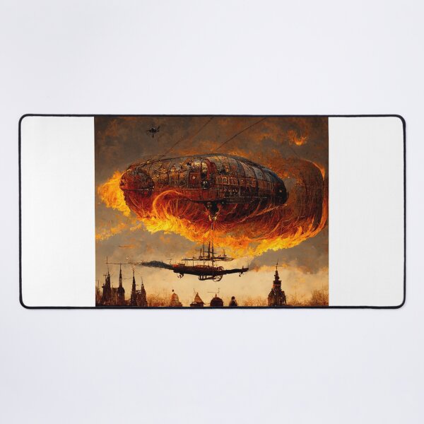 Item preview, Zeppelin on fire designed and sold by AltRealityStore.