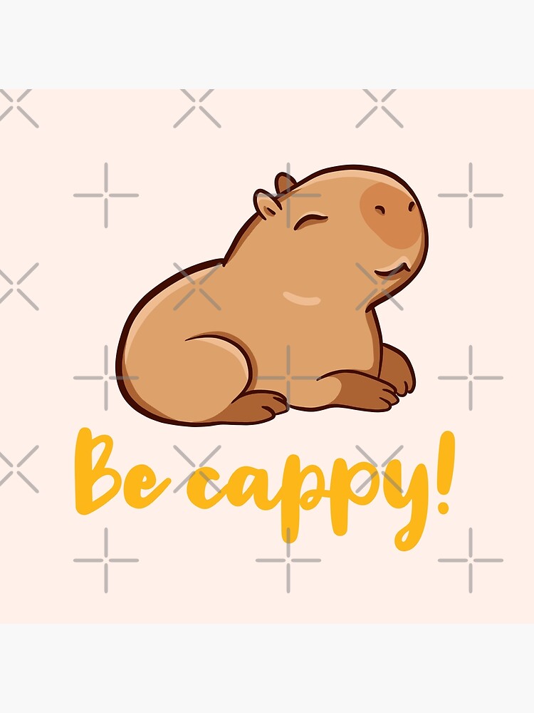 Capybara with a leaf, eat your greens! Sticker for Sale by manydoodles