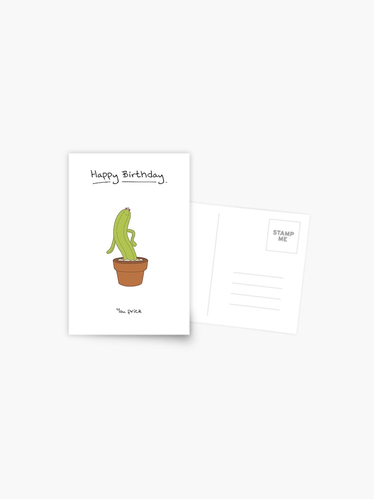 Carte Postale Joyeux Anniversaire Cactus Par Maxhornewood Redbubble