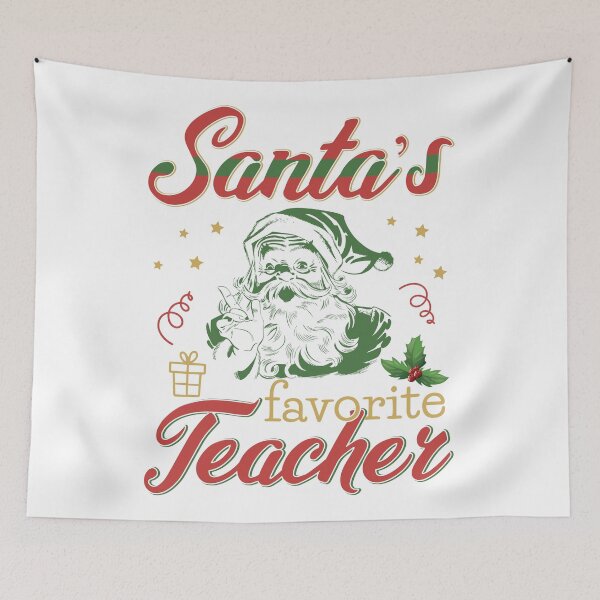 Item preview, Santa's Favorite Teacher Funny Christmas Gifts designed and sold by Alice-Elgawi.