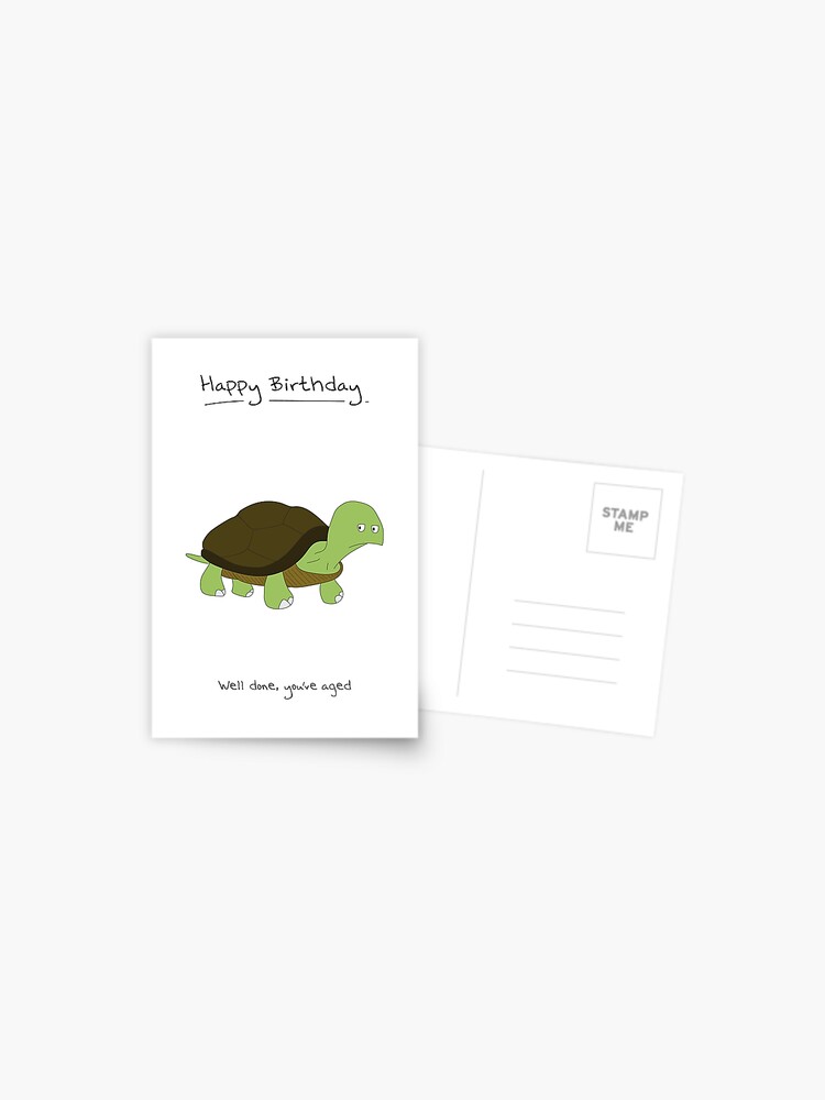 Carte Postale Joyeux Anniversaire Carte Tortue Par Maxhornewood Redbubble