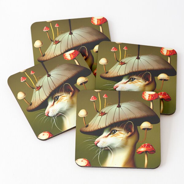 Item preview, Portrait of a cat in an elegant hat with fly agaric designed and sold by GorinART.
