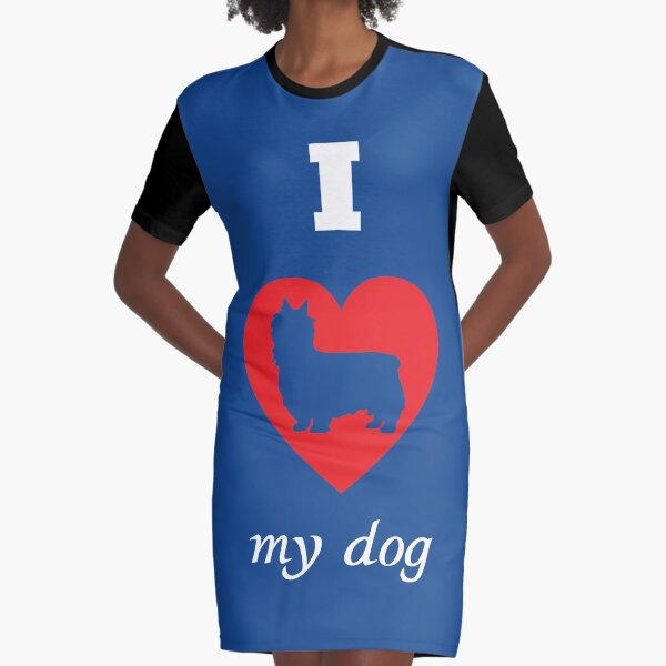 Silky Terrier - I Love My Dog Graphic T-Shirt Dress