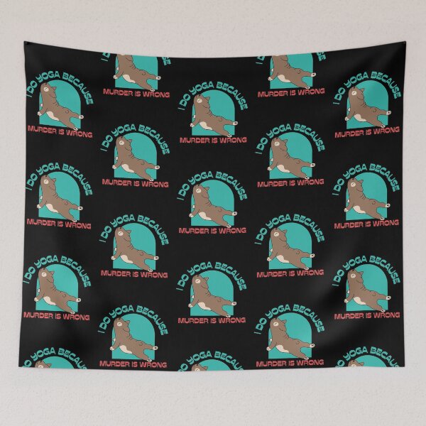 Item preview, I do yoga because murder is wrong funny yoga pug designed and sold by reka88.