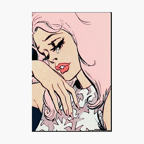 Pop art comic girl crying Photographic Print