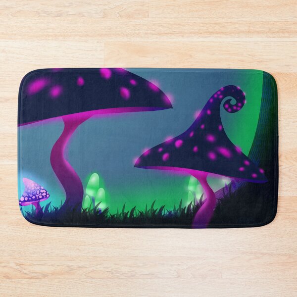 Item preview, Glowing fantasy mushrooms in a fantasy forest designed and sold by Ferelwing.