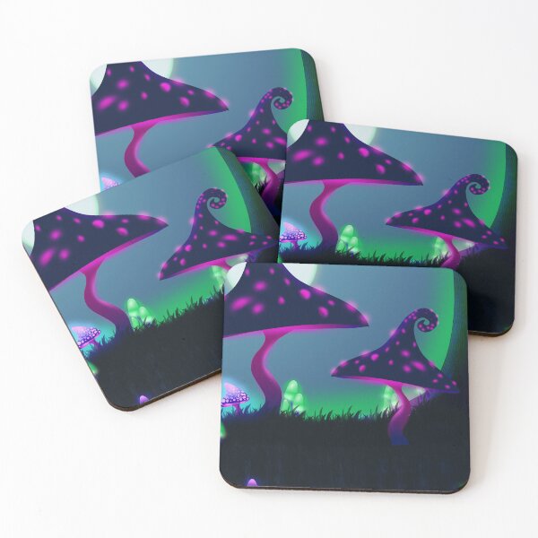 Item preview, Glowing fantasy mushrooms in a fantasy forest designed and sold by Ferelwing.