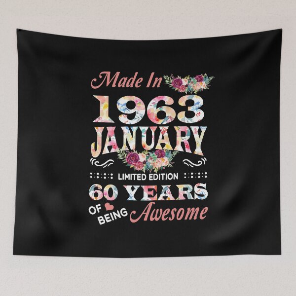 Item preview, January Flower Made In 1963 60 Years Of Being Awesome designed and sold by AperAmyiah.