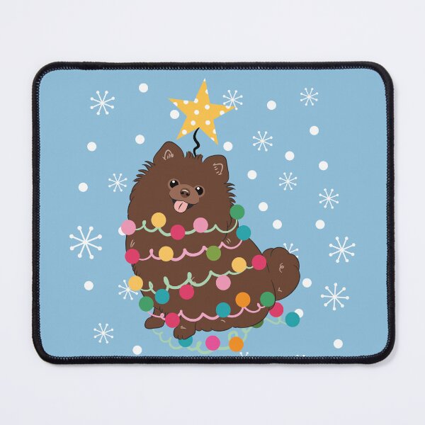 Item preview, Chocolate Pomeranian Christmas Tree designed and sold by Lulupainting.
