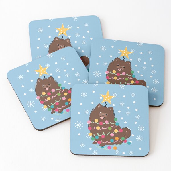 Item preview, Chocolate Pomeranian Christmas Tree designed and sold by Lulupainting.