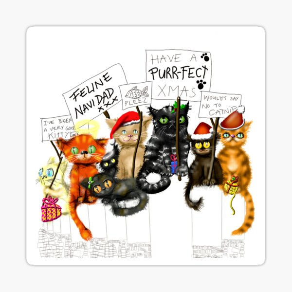 A Cat Christmas Sticker