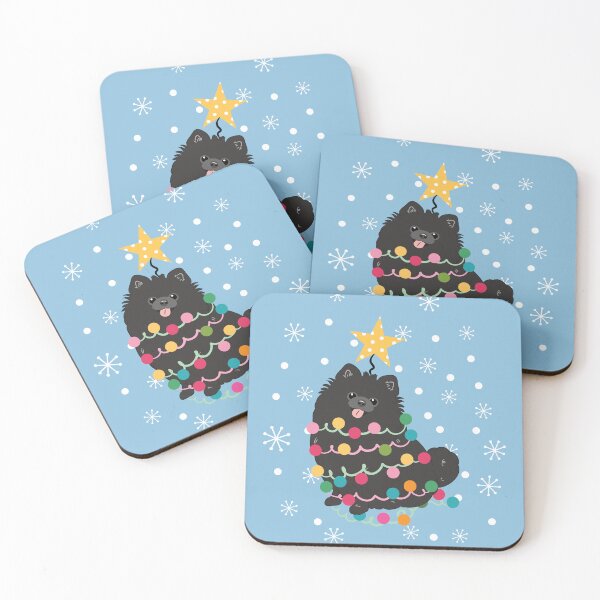 Item preview, Black Pomeranian Christmas Tree designed and sold by Lulupainting.