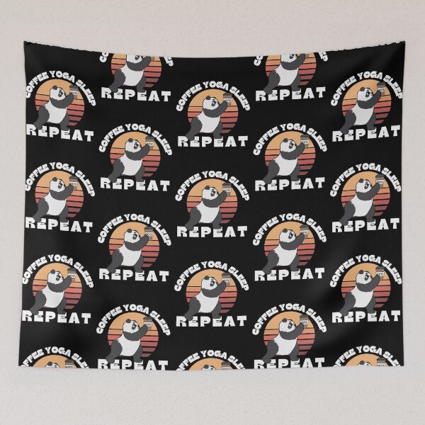 Item preview, Coffee yoga sleep repeat funny yoga panda designed and sold by reka88.