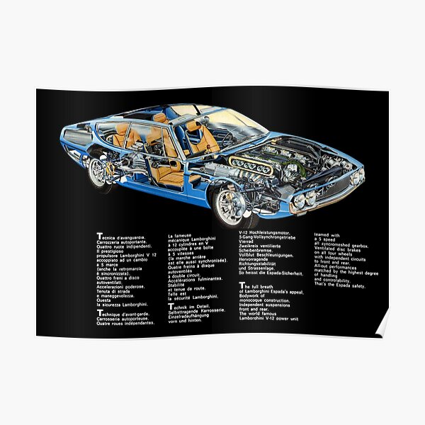 Lamborghini Blueprint Posters for Sale | Redbubble