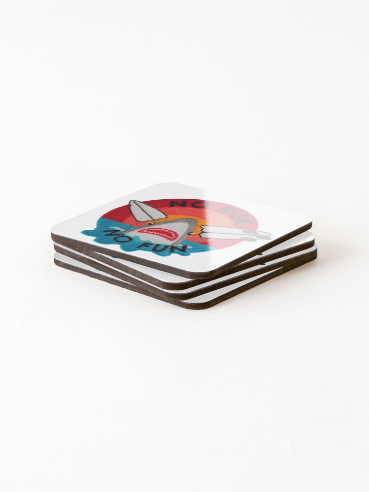 Thumbnail 4 of 5, Coasters (Set of 4), No Risk No FUN Sticker designed and sold by designolo.