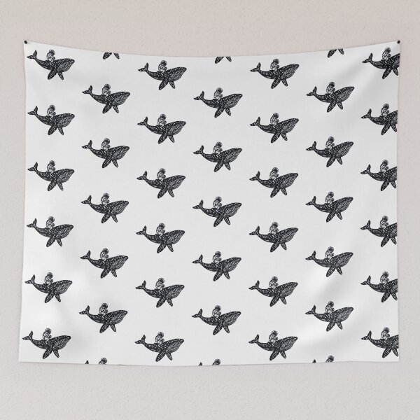 Item preview, Astronaut Whale Sticker designed and sold by designolo.