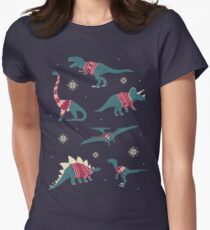 Dinos In Sweaters Women's Fitted T-Shirt
