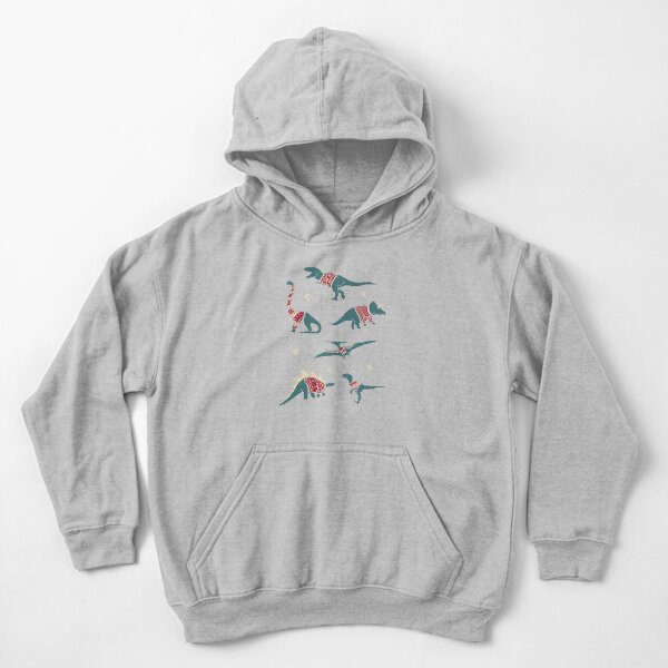Dinos In Sweaters Kids Pullover Hoodie