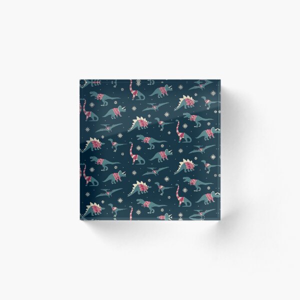 Dinos In Sweaters Acrylic Block