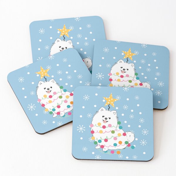 Item preview, White Pomeranian Christmas Tree designed and sold by Lulupainting.