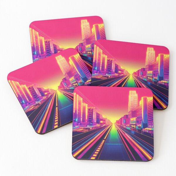 Aperçu de l'œuvre Omaha Neon Vaporwave créée et vendue par ComicsFactory.