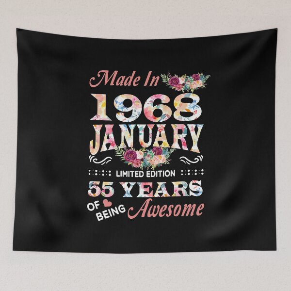Item preview, January Flower Made In 1968 55 Years Of Being Awesome designed and sold by AperAmyiah.