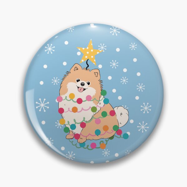 Item preview, Cream Pomeranian Christmas Tree designed and sold by Lulupainting.