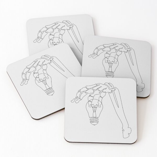 Item preview, Skeleton hand holding a light bulb. Light is life.Halloween. designed and sold by AllaLineArt.