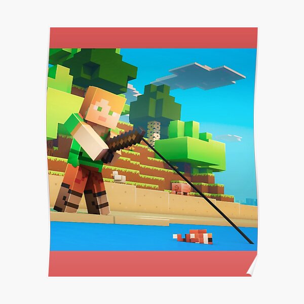 "Minecraft Alex Fishing" Poster for Sale by BridieRitchi Redbubble