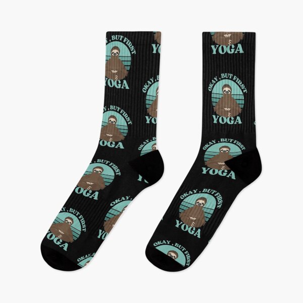 Item preview, Okay, but first yoga funny yoga sloth designed and sold by reka88.