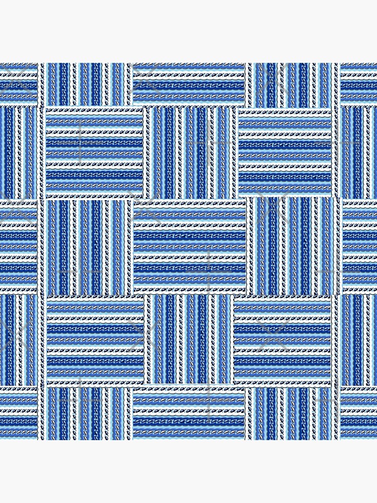 Thumbnail 4 of 4, Pillow, BLUE CHECK MADE WITH BLUE AND WHITE STRIPES COUNTRY ACCENTS PATTERN - BY OZCUSHIONSTOO designed and sold by ozcushionstoo.