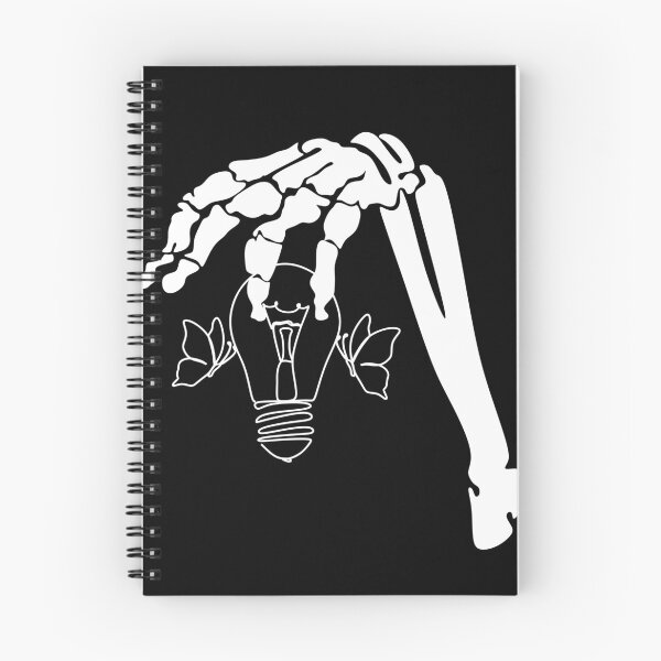 Artikelvorschau, Skeletthand hält eine Glühbirne. Licht ist Leben. Halloween. entworfen und verkauft von AllaLineArt.