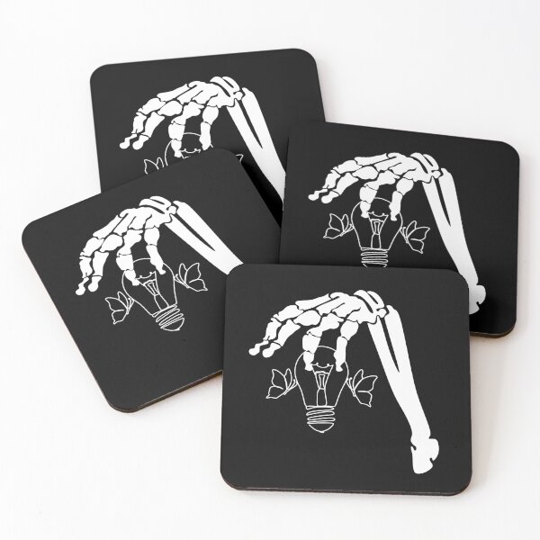 Item preview, Skeleton hand holding a light bulb. Light is life.Halloween. designed and sold by AllaLineArt.