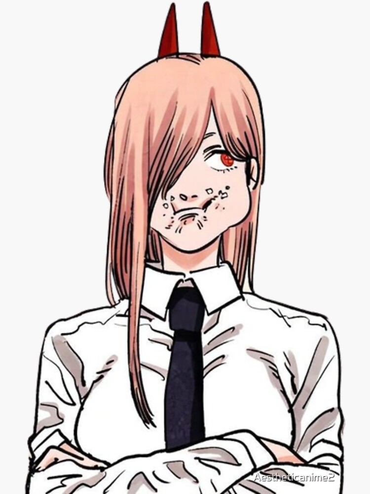 "Power eating chainsaw man" Sticker for Sale by Aestheticanime2 Redbubble